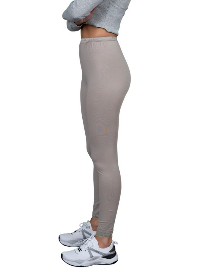 Mei Stylish Super Soft High Waist Ultra Soft Tummy Support Stretchy Leggings Grey  - Image 3