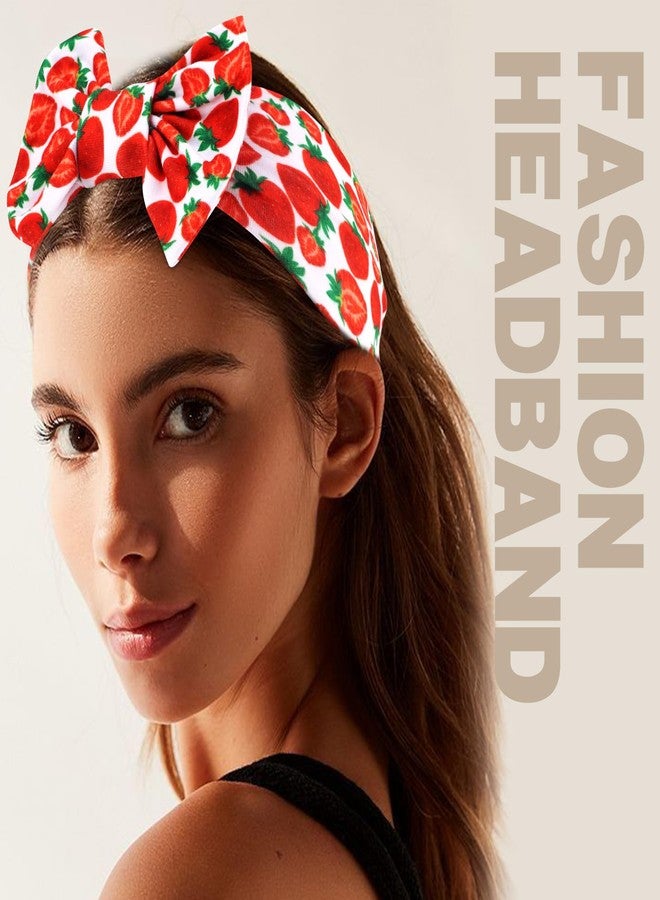 Hapdoo Strawberry Knotted Hairband for Women Girls, Fruits Headband Strawberry Hair Aceessories Non Slip for Sports Yoga, Running, Gym Fitness - Image 5