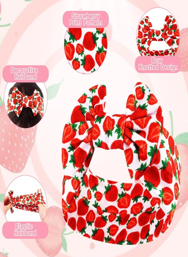 Hapdoo Strawberry Knotted Hairband for Women Girls, Fruits Headband Strawberry Hair Aceessories Non Slip for Sports Yoga, Running, Gym Fitness - Image 3