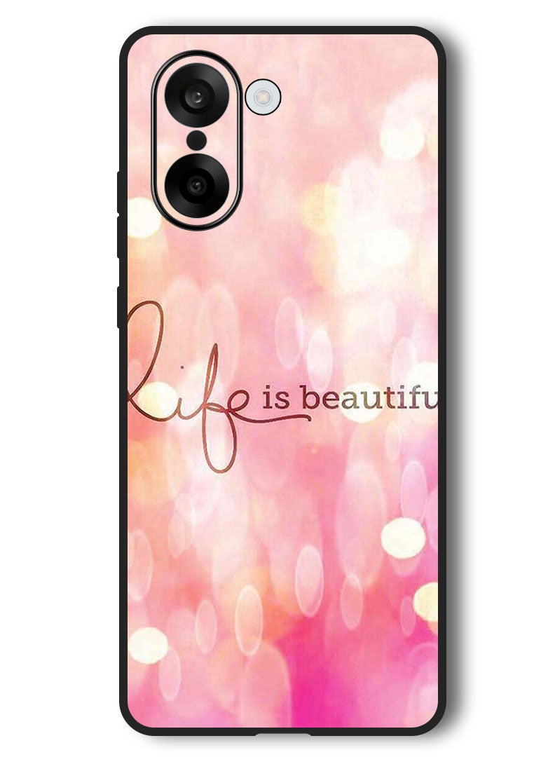 Theodor Case Compatible with OnePlus Nord CE 5 6.77 Inch Protection Shockproof Bumper Cover Life Is Beautiful - Image 1