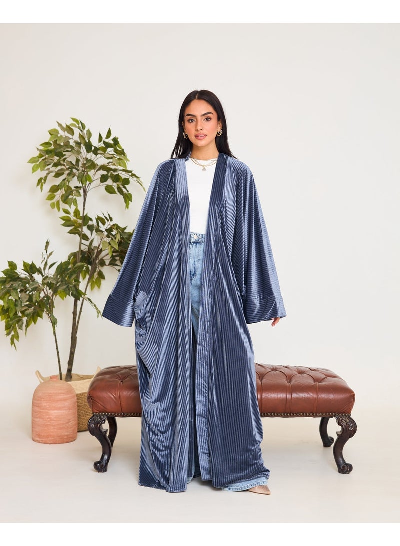 Dresscode Grey Velvet Kaftan - Image 1