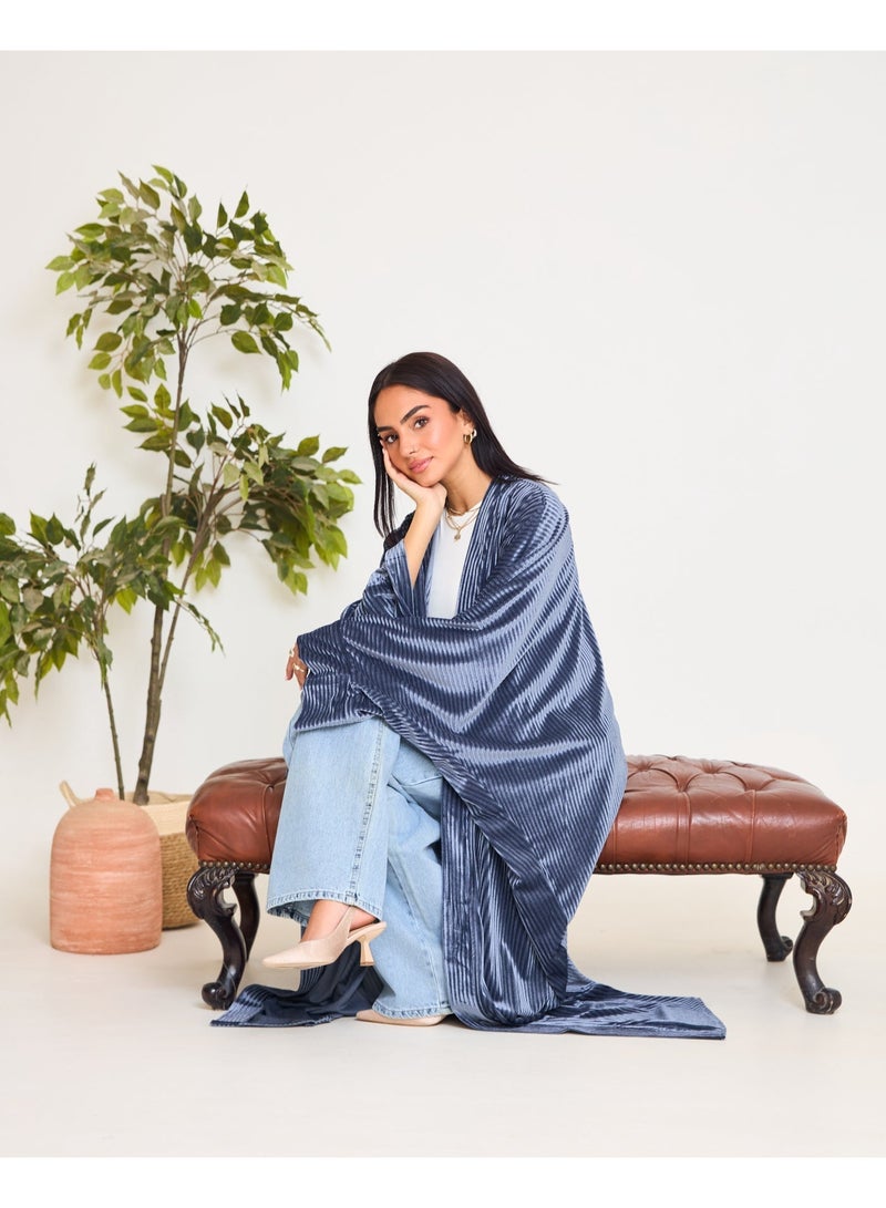 Dresscode Grey Velvet Kaftan - Image 5