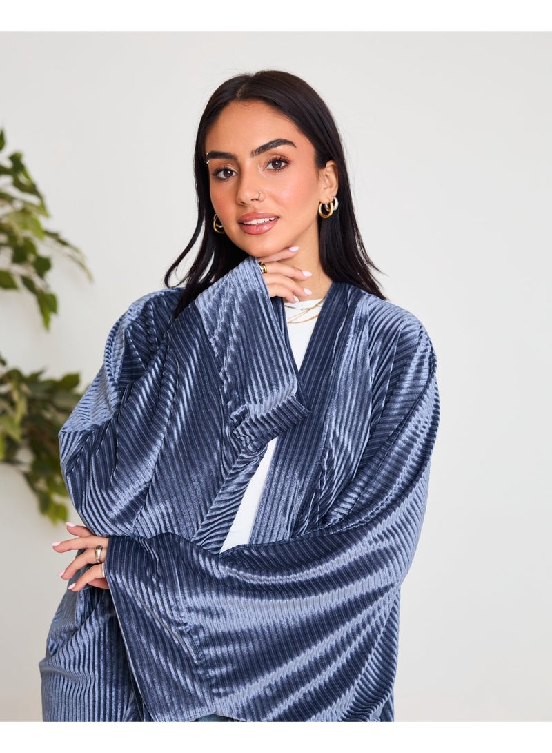 Dresscode Grey Velvet Kaftan - Image 4