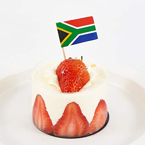 JAVD CYPS 100 Pcs South Africa Flag South African Toothpick Flags, Small Mini Stick Cupcake Toppers South African Flags,Country Picks Party Decoration Celebration Cocktail Food Bar Cake Flags - Image 4