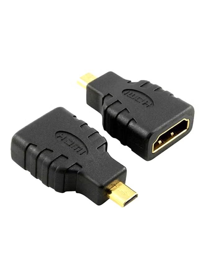 HDMI Female to Micro HDMI Male Connector – Black – Ideal for Connecting Portable Devices to HDTV - Image 1