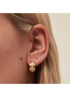 ORELIA LONDON Pearl Ridged Metal Hoops  - Image 2