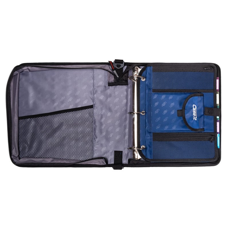 Case It 5-Tab Binder Accessory, 5-colored tabbed, 6 pocket expanding file, fits any standard 3 ring letter size binder, additional zippered mesh pockets for pen storage, ACC-21, Red - Image 2