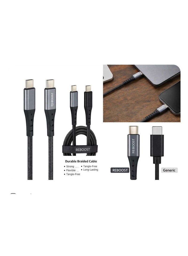 Reboost C to C Fast Charging Cable | 27W Super Fast Charge Support | Fast Charging Cable 27W Power Delivery Support for Type-C Smartphones, Tablets & Compatible Devices - Image 2