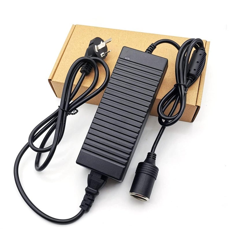 soletal High-Power AC to DC Converter - AC-100V/240V to DC-12V 10A 120W (150W Peak) Car Cigarette Lighter Socket Adapter for Inflators, Car Refrigerators, and More - Image 1