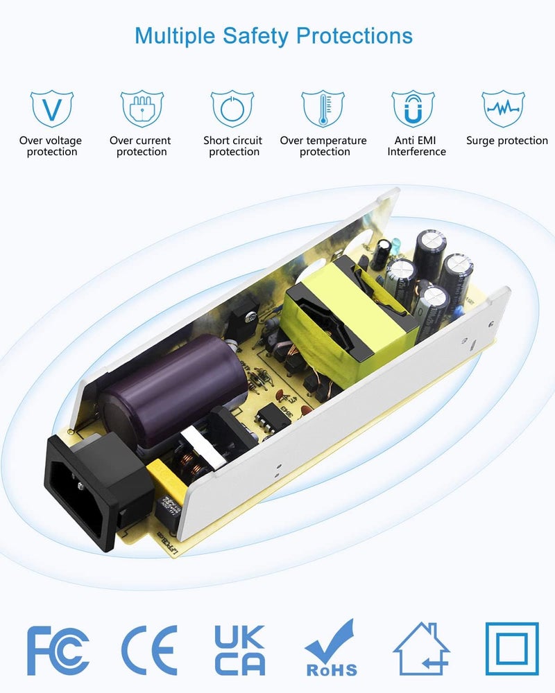 soletal High-Power AC to DC Converter - AC-100V/240V to DC-12V 10A 120W (150W Peak) Car Cigarette Lighter Socket Adapter for Inflators, Car Refrigerators, and More - Image 4