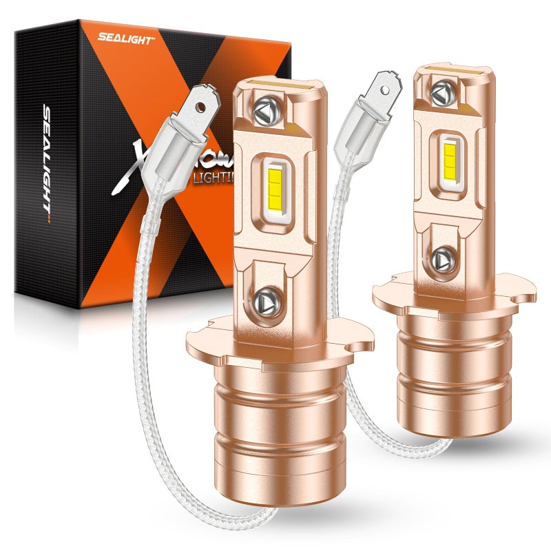 سيلايت - لمبة LED H3 أو DRL، 10000 لومن، لمبة ضباب LED H3، 6500 كلفن، سطوع 600%، أداء تبديد الحرارة، توصيل وتشغيل، عبوة من 2