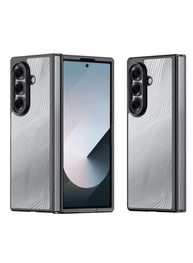 General Case for Samsung Galaxy Z Fold 7, Hydrophobic, Anti-Fingerprint Frosted Transparent Shockproof TPU Cover with Lens Protection & Comfort Grip,Streamlined Flowing Lines Desige Galaxy Fold 7 Case  - Image 1