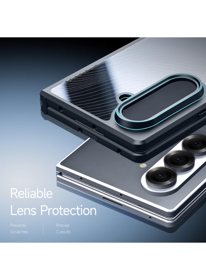 General Case for Samsung Galaxy Z Fold 7, Hydrophobic, Anti-Fingerprint Frosted Transparent Shockproof TPU Cover with Lens Protection & Comfort Grip,Streamlined Flowing Lines Desige Galaxy Fold 7 Case  - Image 5