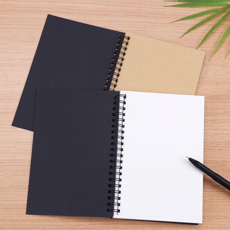 2 Pcs Blank Spiral Sketch Book Journals Notebooks For School Office Student Travel A5 - Image 5