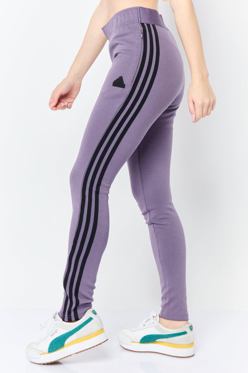 Adidas Women Sportswear Fit Drawstring  Training Track Pants, Purple - Image 3