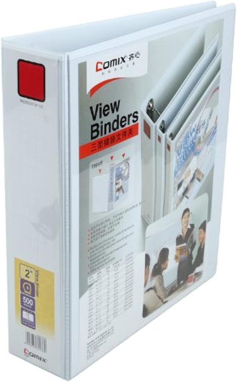 COMIX 4 Ring View Binder File 36-Pack, 50 Mm Capacity, White - Image 1