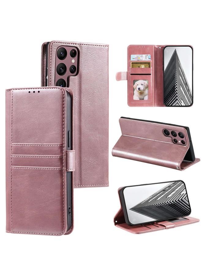 اس-توب جراب هاتف جلدي بسيط لهاتف Samsung Galaxy S22 Ultra 5G، محفظة بسعة 6 بطاقات - Image 1