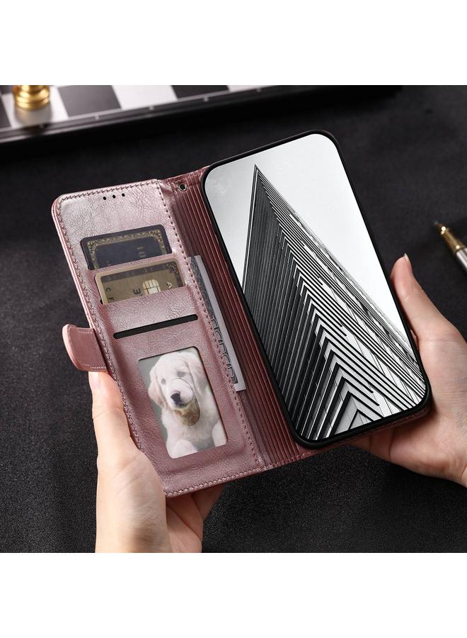 اس-توب جراب هاتف جلدي بسيط لهاتف Samsung Galaxy S22 Ultra 5G، محفظة بسعة 6 بطاقات - Image 3