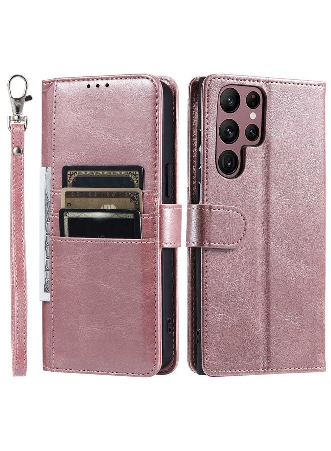 اس-توب جراب هاتف جلدي بسيط لهاتف Samsung Galaxy S22 Ultra 5G، محفظة بسعة 6 بطاقات - Image 4