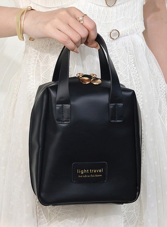 Shell Hand Makeup Bag Travel Portable Cosmetics Black Storage Bag - Image 2