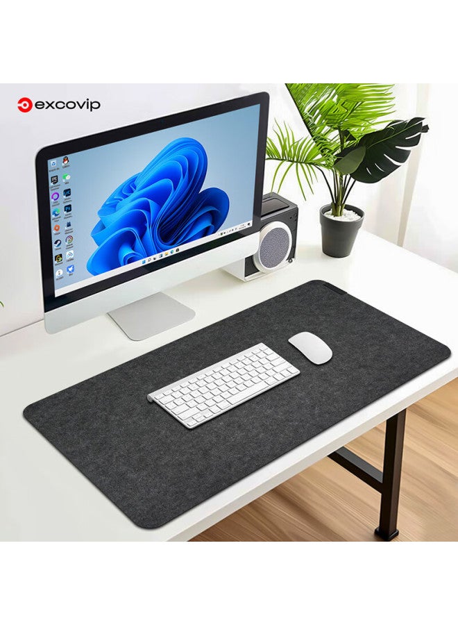 Exco Mouse Pad, Felt Desk Mat, Large Size 700*300mm, Computer Desk, Office, Gaming, Keyboard Pad, Wear-resistant, Non-slip, Skin-friendly, Thickened, Desk Pad, Rollable And Portable, Black And Gray 0253 - Image 5