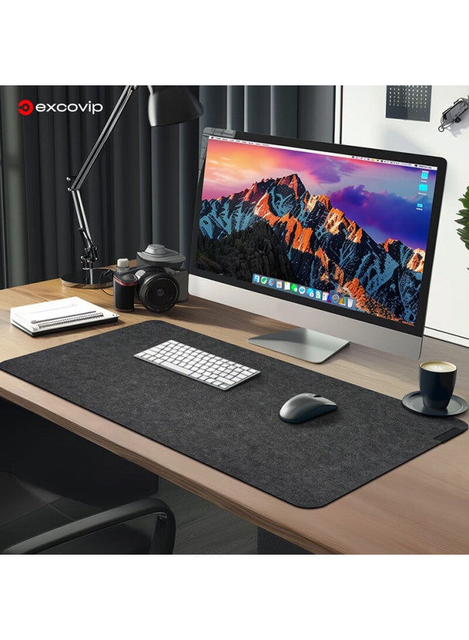 Exco Mouse Pad, Felt Desk Mat, Large Size 700*300mm, Computer Desk, Office, Gaming, Keyboard Pad, Wear-resistant, Non-slip, Skin-friendly, Thickened, Desk Pad, Rollable And Portable, Black And Gray 0253 - Image 4