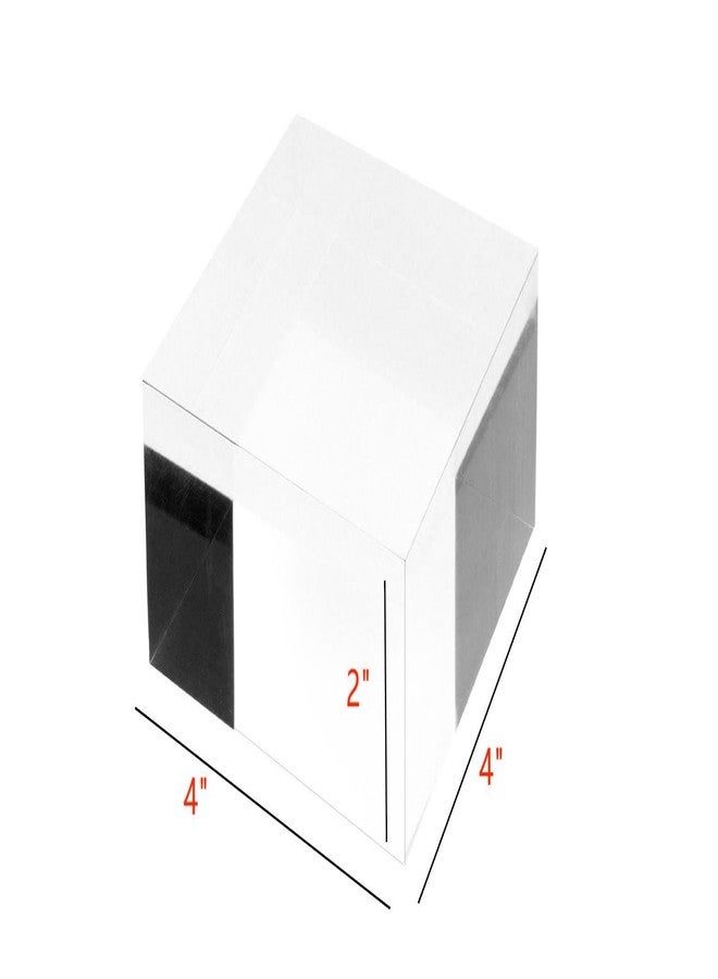 RY DISPLAY Clear Polished Acrylic Cube Display Block Jewelry Stand Ring Showcase Holder (2" x 4" x 4") - Image 2