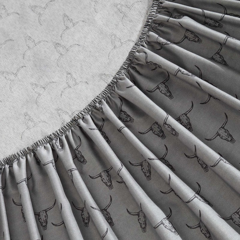 Wrangler - Full Sheet Set  Silky & Lightweight Bedding Set  Western Home Decor  Oeko-Tex Certified (Steer Skulls Grey  Full) - Image 4