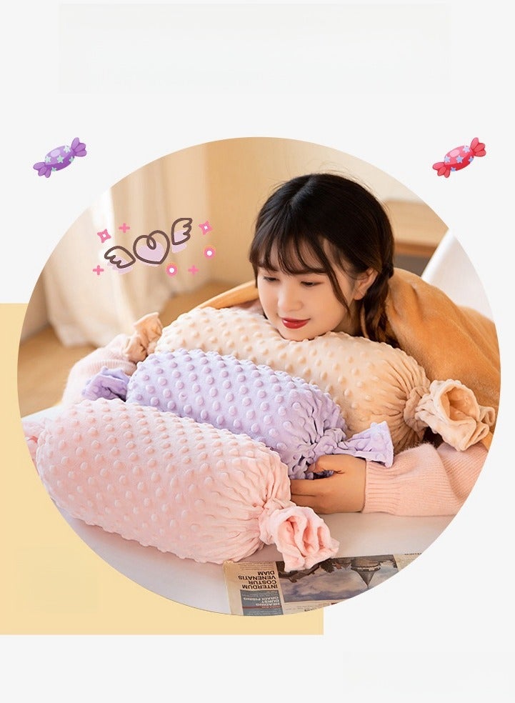 Candy Bean Pillow And Blanket Can Be Used For Both Car And Sofa Cushions, Suitable For Travel, Airplanes, Trains, Beds, Offices, And Rest  - Image 3