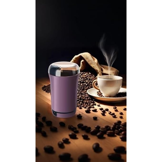 Honwor Electric Coffee  Spice Grinder  Stainless Steel Blades MultiUse For Beans Herbs Nuts  Seeds Compact Design Easy Clean Kitchen Essential - Image 2