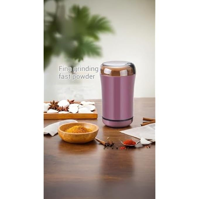 Honwor Electric Coffee  Spice Grinder  Stainless Steel Blades MultiUse For Beans Herbs Nuts  Seeds Compact Design Easy Clean Kitchen Essential - Image 3