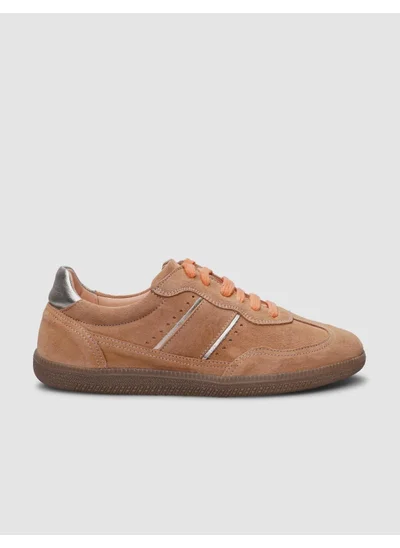 Cabani Light Orange Suede Lace-Up Women's Sneaker
