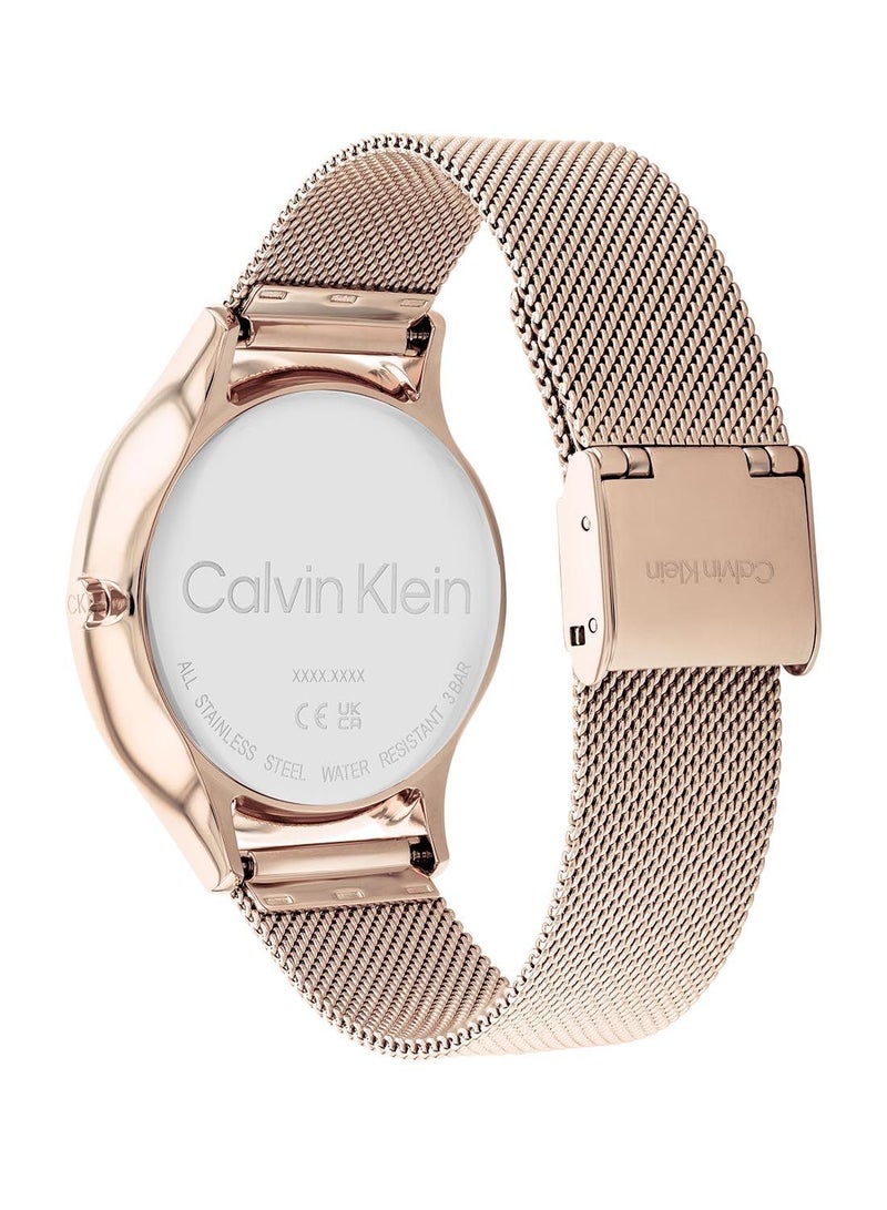 CALVIN KLEIN Timeless Mesh Mf Women's Gold Watch 25200102 - Image 3