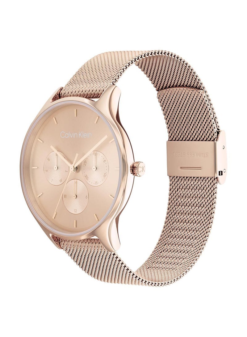 CALVIN KLEIN Timeless Mesh Mf Women's Gold Watch 25200102 - Image 1
