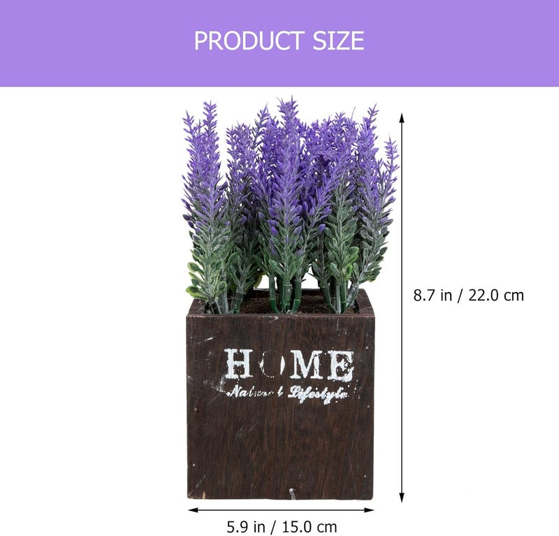 VOSAREA Artificial Lavender Bonsai Purple Simulation Potted Plant for Indoor Home Décor Bathroom Bedroom Kitchen Decorative Flower Pot - Image 2