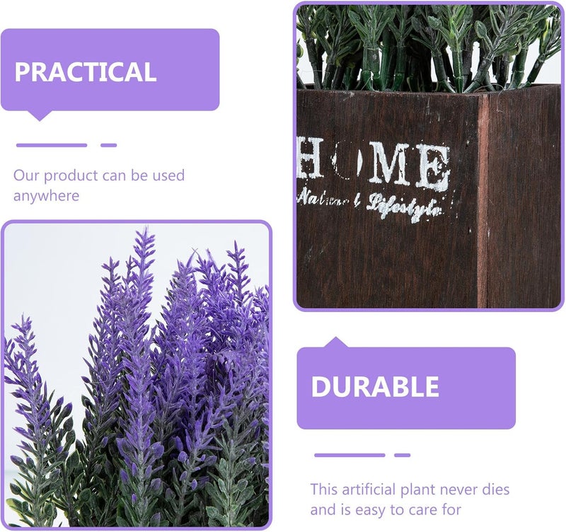 VOSAREA Artificial Lavender Bonsai Purple Simulation Potted Plant for Indoor Home Décor Bathroom Bedroom Kitchen Decorative Flower Pot - Image 3