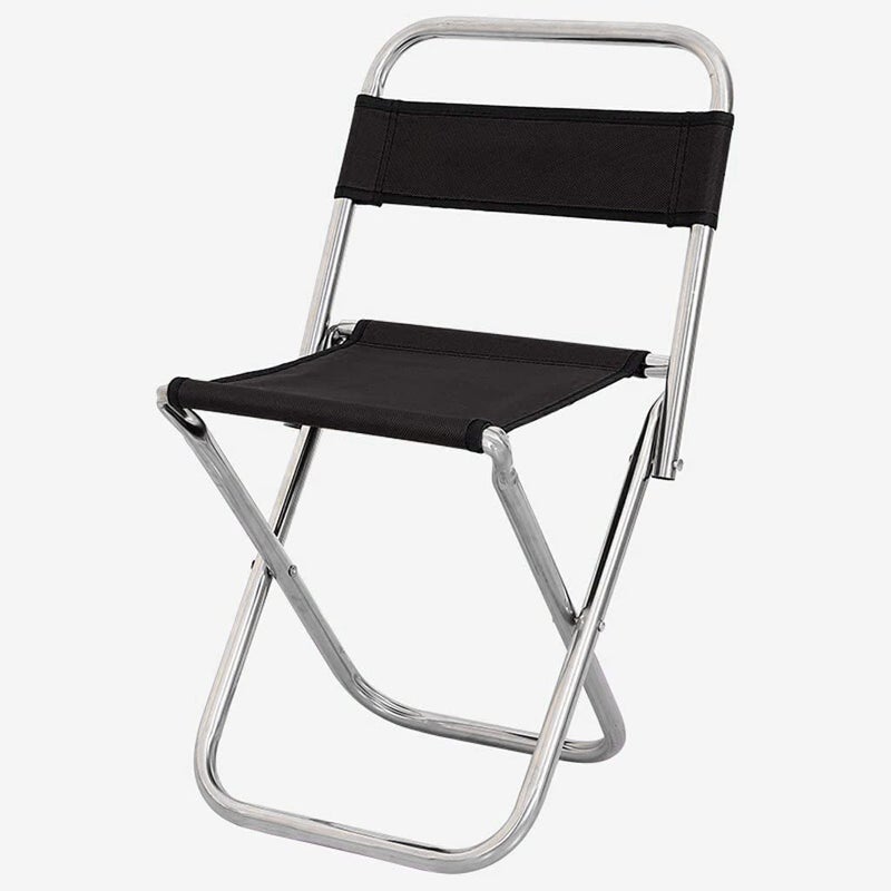 BIGFALCON Premium Folding Camping Chair Outdoor Portable FishingPicnicHiking and Traveling StoolChair with Backrest Relaxing Sketching Chair Black Without Bag