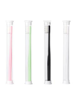BangBoom 4Pcs Wave Style Extra Soft Toothbrush, Nano Toothbrush for Sensitive Gums Micro-Nano Manual Toothbrush with Soft Floss Bristle for Gum Care Protect Fragile Gums (Black, White, Green, Pink) A