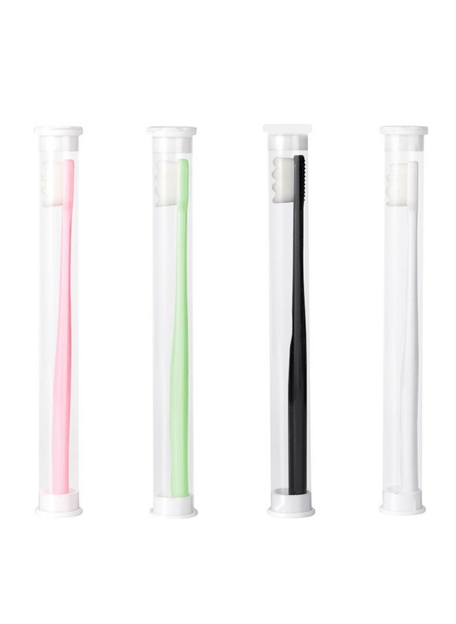 BangBoom BangBoom 4Pcs Wave Style Extra Soft Toothbrush, Nano Toothbrush for Sensitive Gums Micro-Nano Manual Toothbrush with Soft Floss Bristle for Gum Care Protect Fragile Gums (Black, White, Green, Pink) A  - Image 1