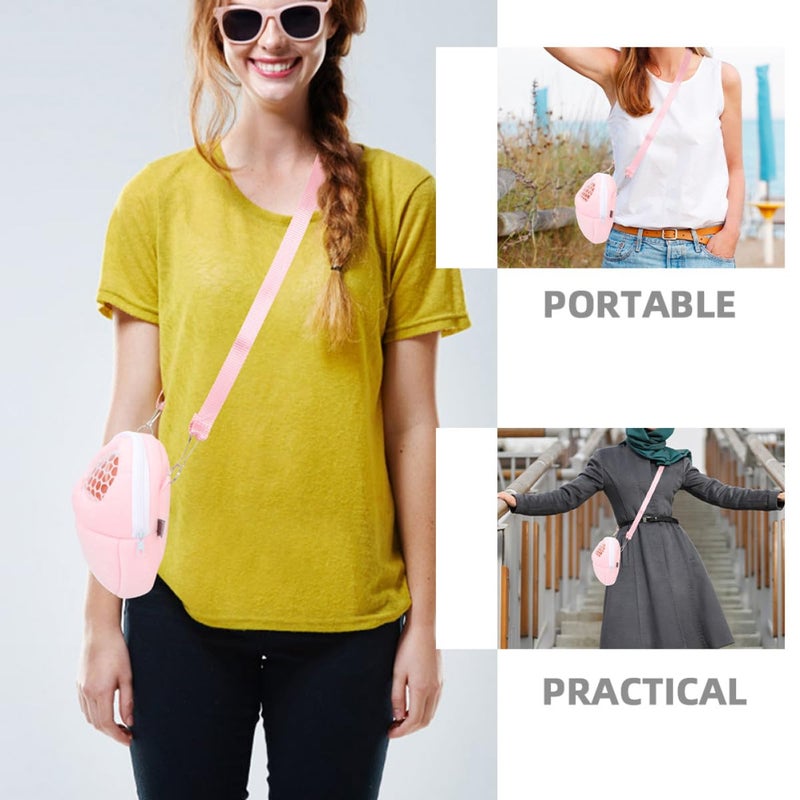 Small Animal Carrier Shoulder Bag with Breathable Mesh Large Pink Travel Case for Hamster Rat Rabbit Outdoor - Image 4