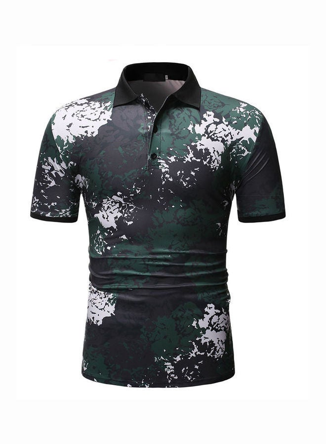 نيبمينينت تيشيرت مطبوع بنقشة مموهة كالزي العسكري أخضر / أبيض أسود - Image 1