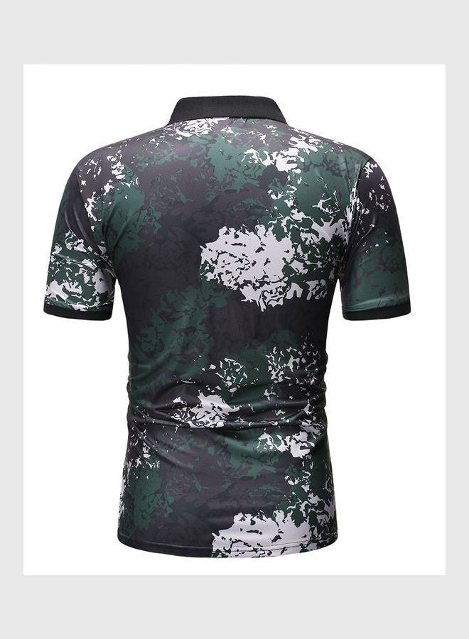 نيبمينينت تيشيرت مطبوع بنقشة مموهة كالزي العسكري أخضر / أبيض أسود - Image 3