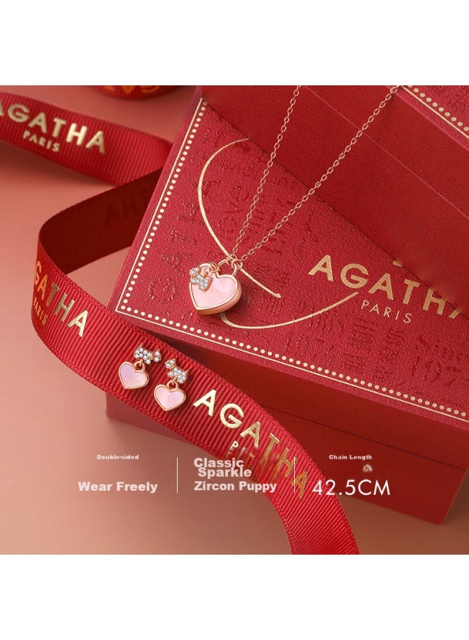 Agatha / Aijiasha Twin Series Dog Silver Necklace For Women, Birthday Gift For Girlfriend Or Wife, Elegant Pendant - Image 4