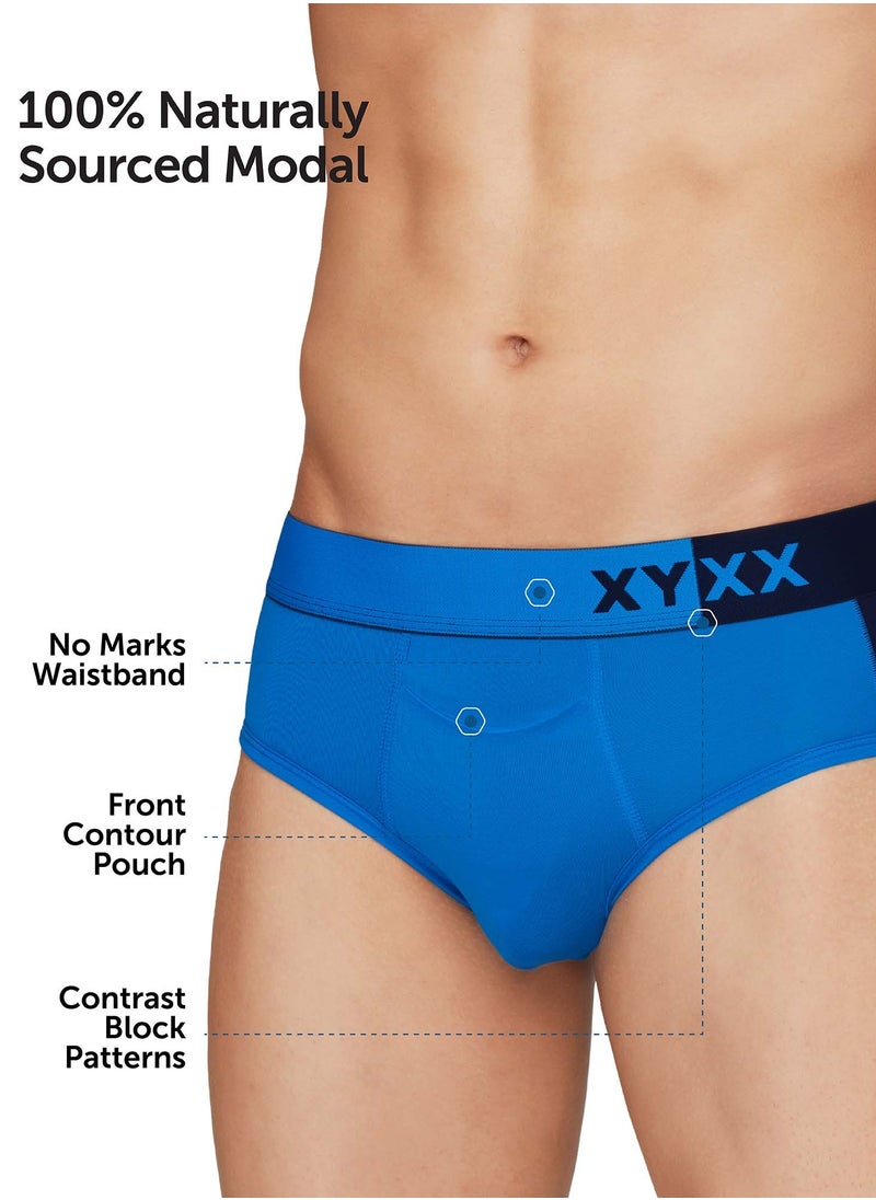 XYXX - Pack of 3 Dualist Intellisoft Micro Modal Color Blocked Colorblock Men Brief - Image 1