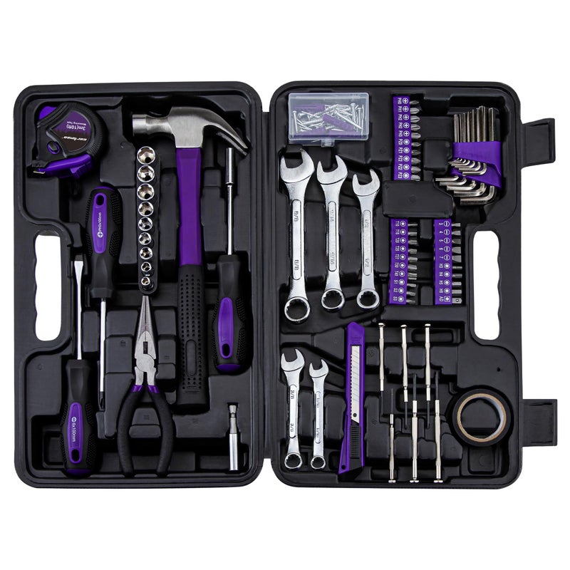 CARTMAN 148-Piece Automotive and Household Tool Set Perfect for Car Enthusiasts and DIY Home Repairs Purple - Image 1