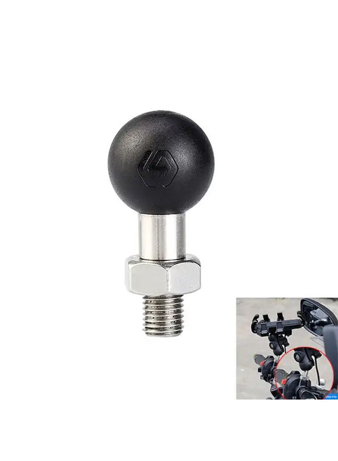 M8 Motorcycle Phone Holder Stainless Steel Rubber Universal Bicycle Mount Security Mirror Fixing Bracket - Image 1