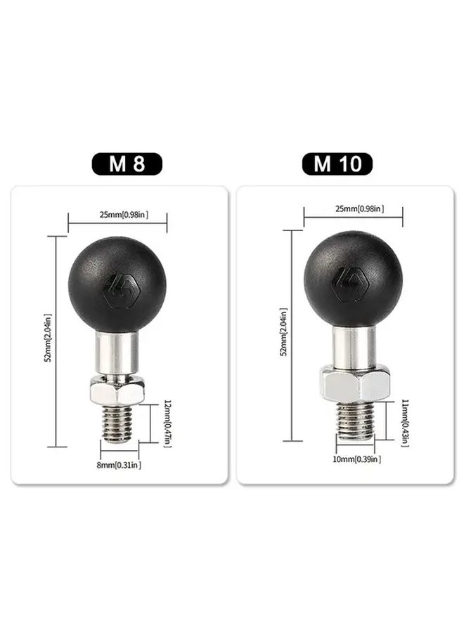 M8 Motorcycle Phone Holder Stainless Steel Rubber Universal Bicycle Mount Security Mirror Fixing Bracket - Image 4