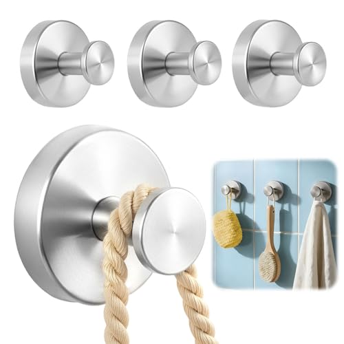 awrose 4 Packs Suction Cup Hooks for Shower, Heavy-Duty Wreath Hangers for Front Door, No Drill Glass Door Shower Suction Hooks No Damage for Walls Bathroom Kitchen Window Mirror Tile Towel Coat Robe Loofah - Image 1