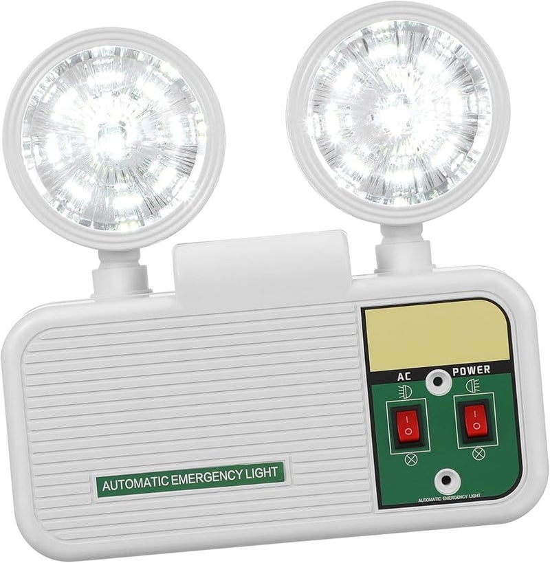 White Emergency Light with Battery Backup for Power Outages Wall Mountable Exit Lighting - Image 2