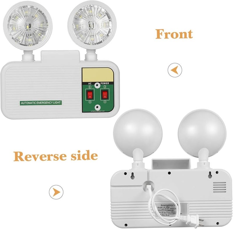 White Emergency Light with Battery Backup for Power Outages Wall Mountable Exit Lighting - Image 5